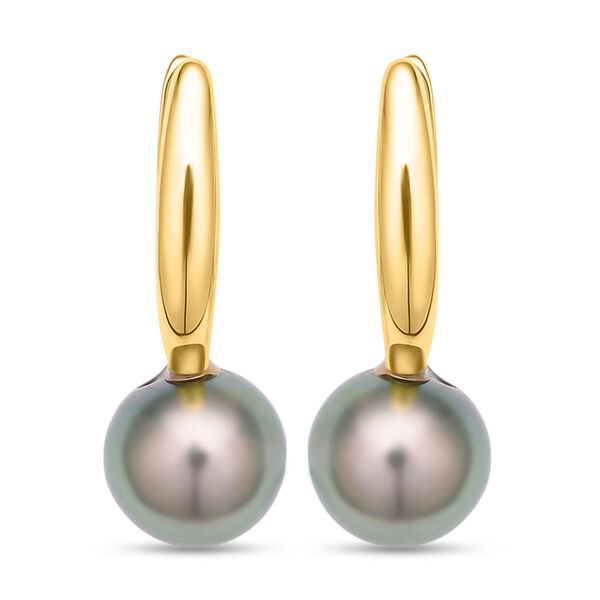 Tahiti-Perlen Solitär-Ohrhänger, 925 Silber vergoldet, 9,97 ct. image number 0
