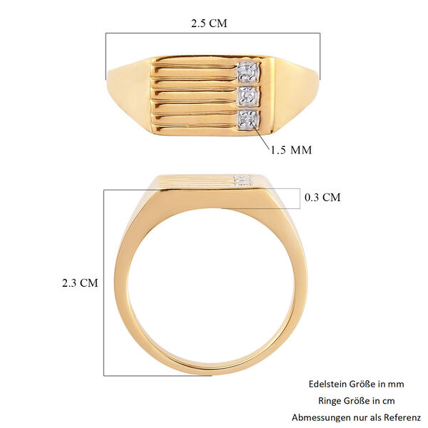 Diamant Herren Ring 925 Silber 585 Vergoldet image number 6