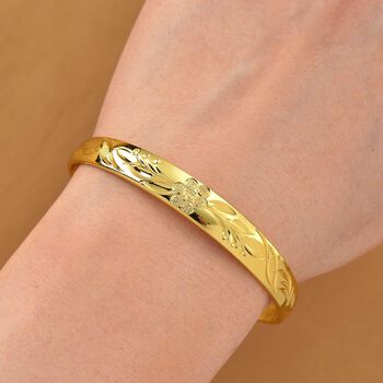 Flexibler Armreif, Klassischer Bangle Still, Messing, Goldfarben