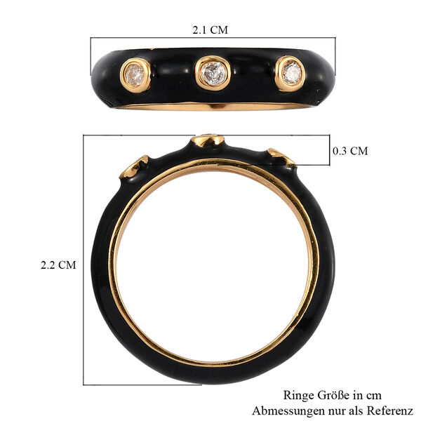 Diamant emailliert Ring 925 Silber vergoldet  ca. 0,10 ct image number 7