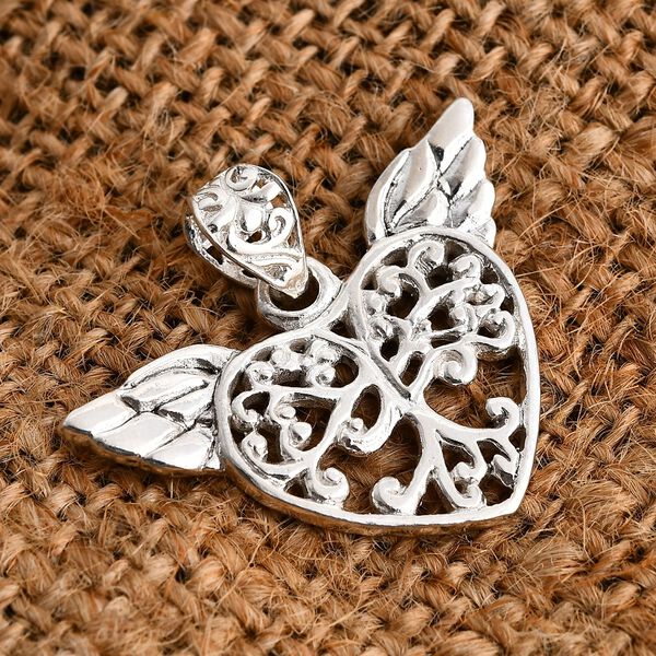 Royal Bali Kollektion- Herz Anh&auml;nger mit Engelsfl&uuml;geln image number 1