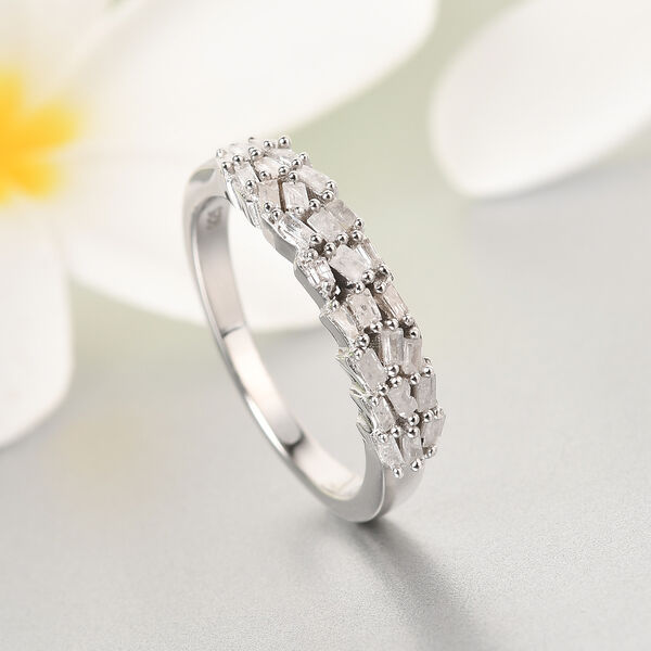 Diamant Cluster Ring 925 Silber Platin-&Uuml;berzug image number 2