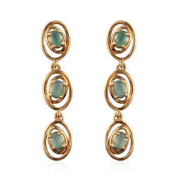 Grandidierit Ohrringe 925 Silber vergoldet ca. 1,01 ct