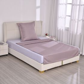 Bettw&auml;sche-Set aus 80% Baumwolle mit Satin-Streifen, 135 x 200 cm und 80 x 80 cm, Lavendel