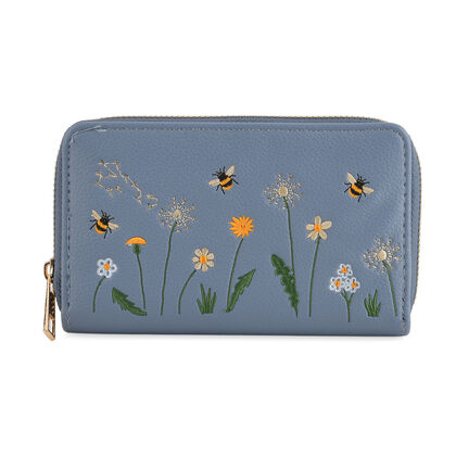 Life style Color:Blue  Pattern:Bees /Profile:Wallet With RFID wall(exterior):PU   Lining(interior): polyester; Pockets(exterior):Zipped-1; Pockets(interior):Cashi divid-6;Zipped-1 Measurement:15.5*2.5*10cm  