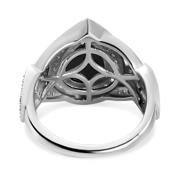 Kanadischer Ammolit und weißer Zirkon Ring, 925 Silber platiniert, ca. 3.30 ct image number 6