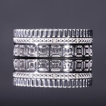 Wei&szlig;er Diamant P Ring 925 Silber platiniert (Gr&ouml;&szlig;e 21.00)