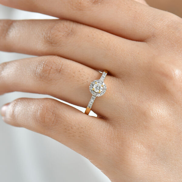 LUXURIANT SI-GH Labor Diamant Ring, 925 Silber 750 Gelbgold Vermeil - 0,50 ct. image number 3