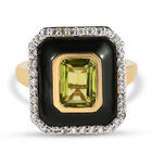 Natürlicher Peridot und Zirkon-Ring, 925 Silber vergoldet  ca. 1,68 ct image number 0