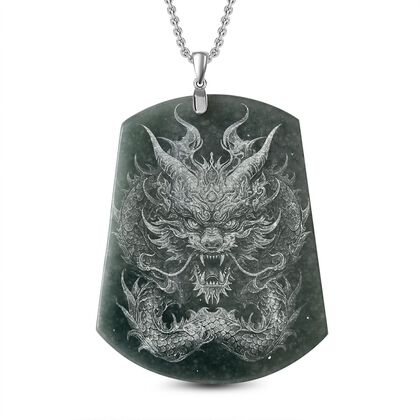 Jade Schmuckset 925 Silber rhodiniert ca. 110,00 ct.