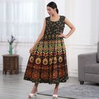 100% Baumwolle ärmelloses Kleid, Mandala Muster, Einheitsgröße, Grün image number 0