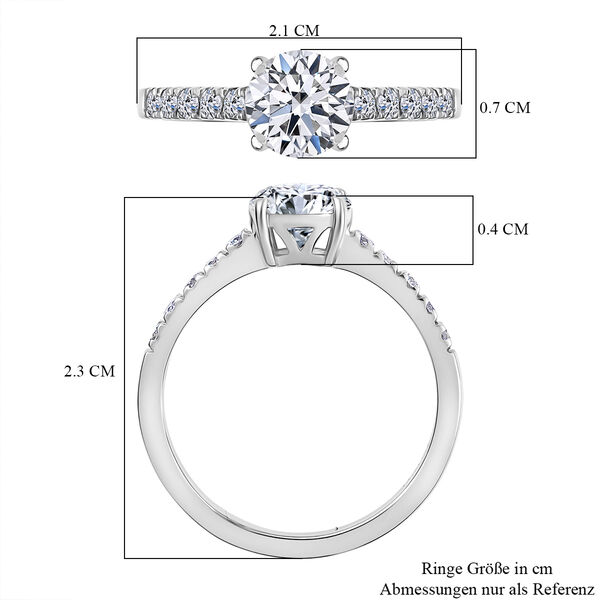 LUXURIANT SI Labor Diamant Ring, 925 Silber rhodiniert - 1,25 ct. image number 6