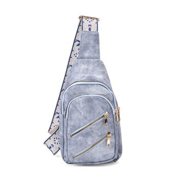 Rucksack aus Nylon mit RFID-Schutz, 19x8x32 cm, Blau