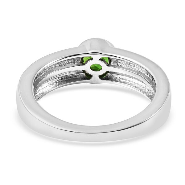 Russischer Diopsid Solit&auml;r Ring 925 Silber Rhodium-&Uuml;berzug image number 4