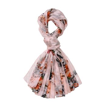 LA MAREY Schal aus 100 % Maulbeerseide, 195&times;110 cm, rosa-orange