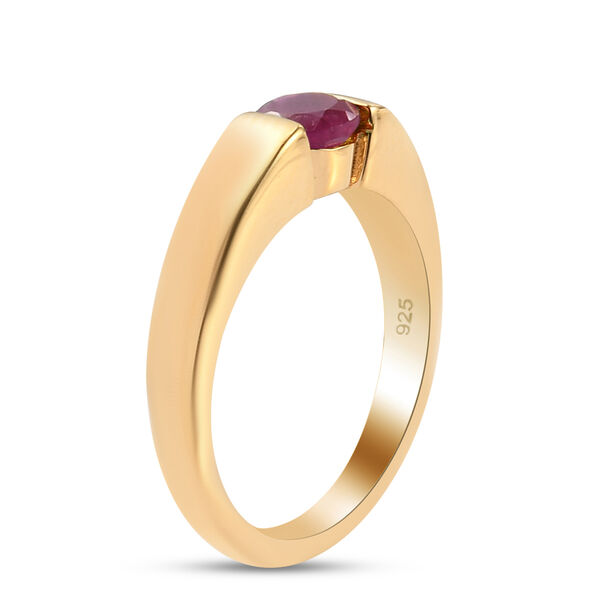 Afrikanisher Rubin(Fissure gef&uuml;llt) Ring 925 Silber vergoldet image number 5