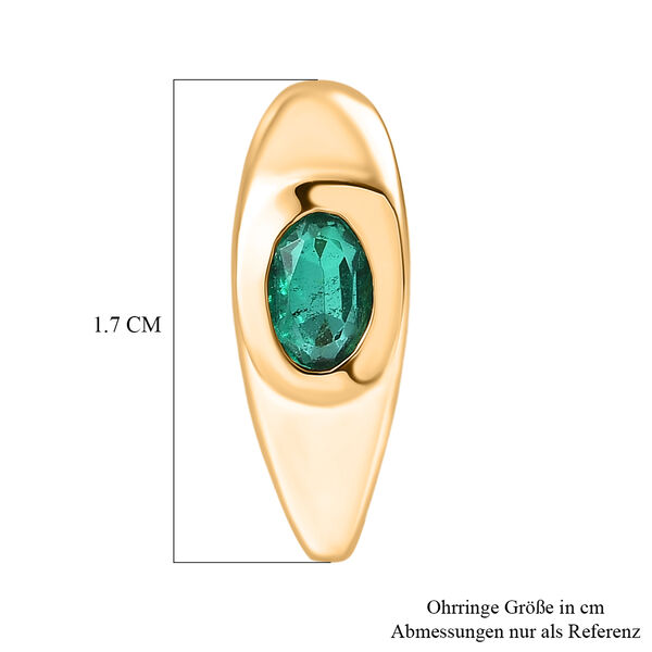 D'Joy Smaragd-Quarz Triplette Ohrringe 925 Silber 750 Gelb Vergoldet ca. 1,13 ct. image number 5