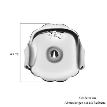 Gr&ouml;&szlig;er Ohrring-Verschluss, Silber rhodiniert