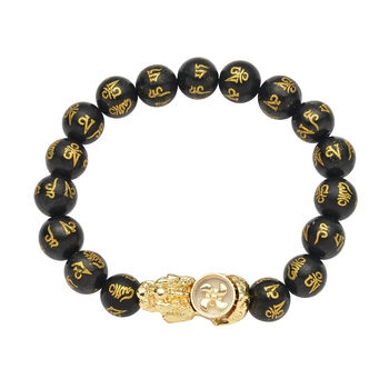 Feng shui Shungit Armband ca. 18 cm Goldtone
