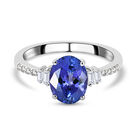 RHAPSODY AAAA Tansanit und Diamant-Ring, VS E-F, 950 Platin (Größe 17.00) ca. 2,21 ct