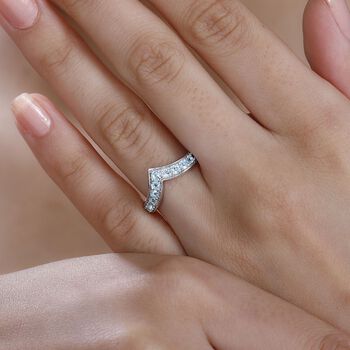 Paraiba-Apatit Ring 925 Silber platiniert (Gr&ouml;&szlig;e 17.00) ca. 0,44 ct