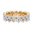 LUXURIANT DIAMOND - Lab Grown Diamant SI-GH SGL zertifiziert Ring, 925 Silber 750 Gelbgold Vermeil (Größe 21.00) ca. 1,00 ct