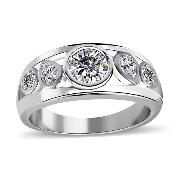 Lustro Stella - Wei&szlig;er Zirkonia Ring, 925 Silber platiniert, ca. 1,96 ct image number 3