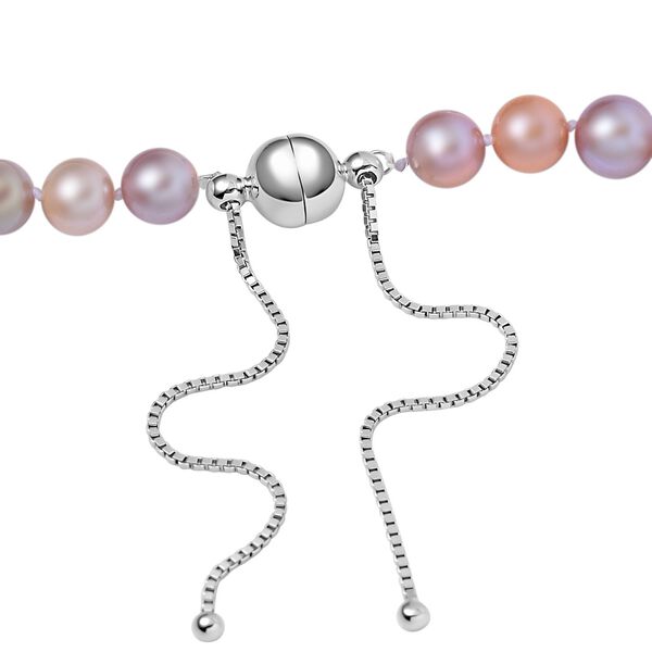 Mehrfarbige S&uuml;&szlig;wasser Perle Halskette ca. 45 cm 925 Silber rhodiniert image number 4