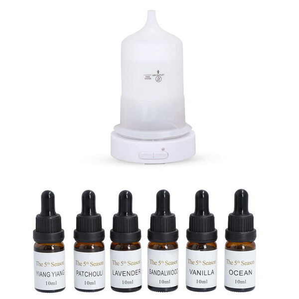 THE 5TH SEASON - 3D Glas &auml;therisches &Ouml;l Diffusor und Luftbefeuchter mit 6er-Set &auml;therischer &Ouml;le - Energie image number 5