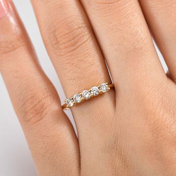 LUXURIANT DIAMOND - Lab Grown Diamant SI-GH Ring 925 Silber 750 Gelbgold Vermeil (Gr&ouml;&szlig;e 18.00) ca. 0.50 ct