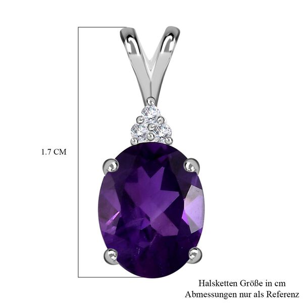 Afrikanischer Amethyst, wei&szlig;er Zirkon Anh&auml;nger, 925 Silber, ca. 1.69 ct image number 6