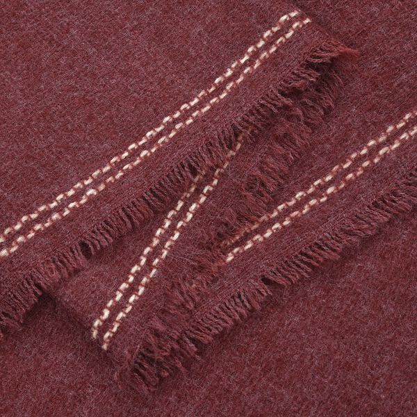 Gewebter Schal mit Fransen, Burgunderrot image number 4