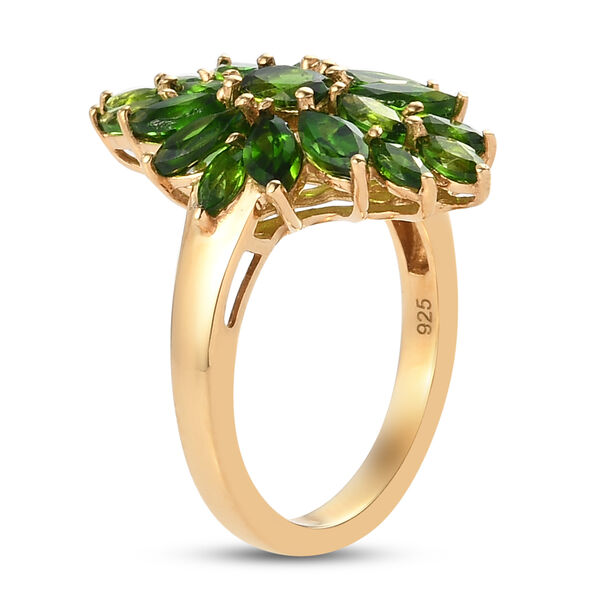 Nat&uuml;rlicher Chromdiopsid-Ring, 925 Silber vergoldet  ca. 2,40 ct image number 5