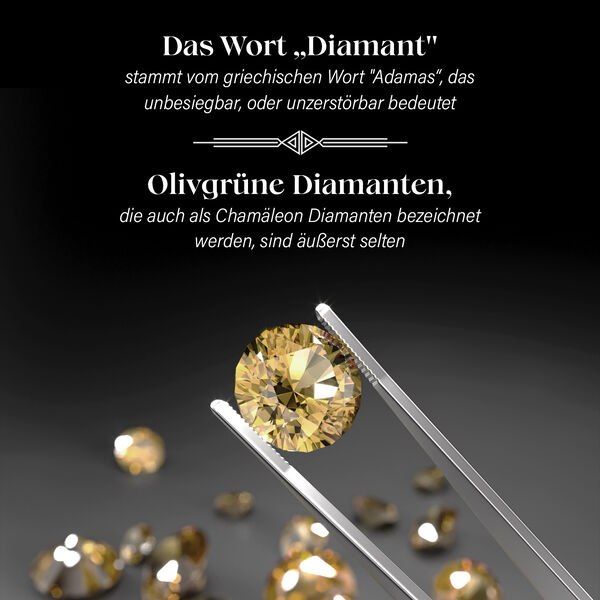 LUXORO nat&uuml;rlicher olivgr&uuml;ner Diamant I1-I2 Ring image number 4