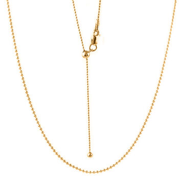 LIMITIERTE AUFLAGE - Verstellbare Kugelkette, ca. 60 cm, 925 Silber Vergoldet