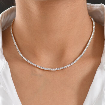 LUXURIANT VS-EF Labor Diamant 45cm Halskette, 925 Silber 750 Ros&eacute;gold Vermeil - 4,14 ct.