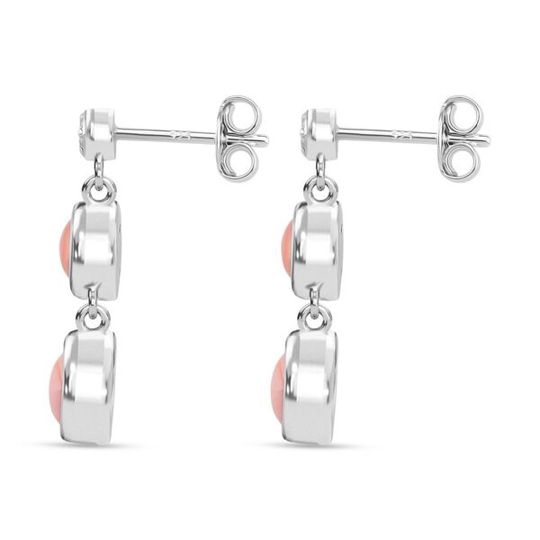 D'Joy Natürliche Rosa Königsmuschel Perle Ohrringe, 925 Silber rhodiniert image number 4