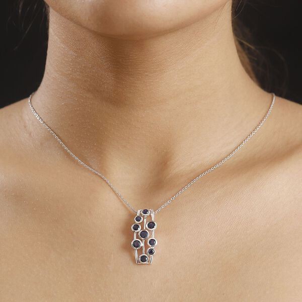 Masoala Saphir (Fissure gefüllt) Schmuckset 925 Silber rhodiniert ca. 2.56 ct image number 3