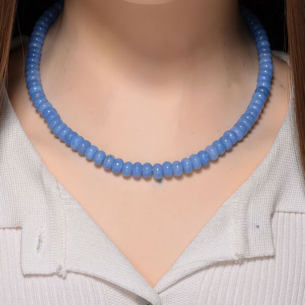 Blaue Quarzit 45+5cm Halskette und 17+5cm Armband image number 3