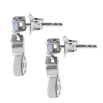 Tansanit und Zirkon Ohrh&auml;nger - 0,86 ct.