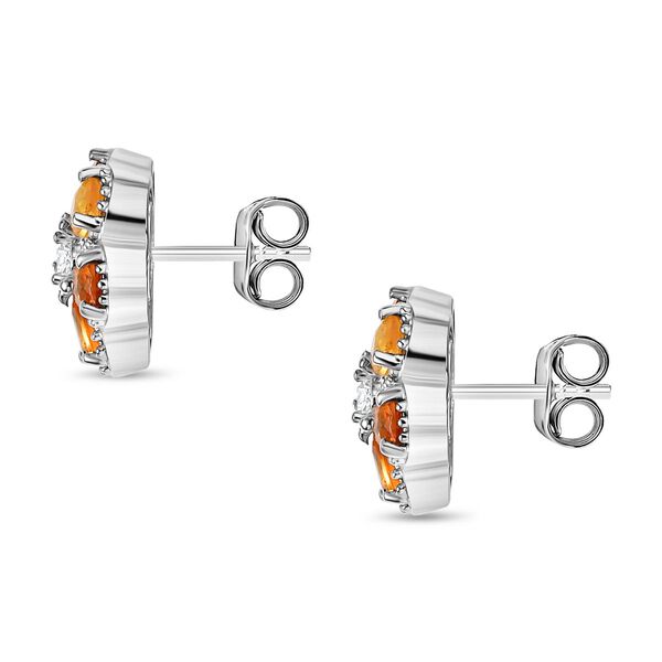 AA Mehrfarbig Saphir, Weißer Zirkon Ohrringe Nickelfreies Messing ca. 2,59 ct. image number 4