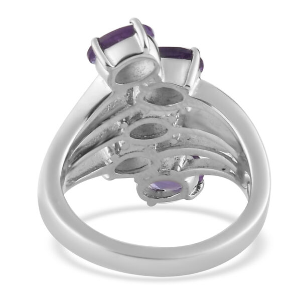 Afrikanischer Amethyst bypass Ring Edelstahl  ca. 2,03 ct image number 6