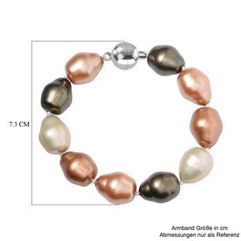 Mehrfarbiges Muschelkernperlen Armband, 20cm