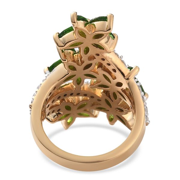 Nat&uuml;rlicher Chromdiopsid und Zirkon-Ring - 4,13 ct. image number 6