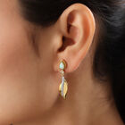 Natürliche, äthiopische Opal und Zirkon-Ohrhänger in Silber image number 2