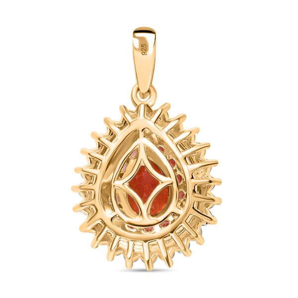 AAA Padparadscha Saphir und Diamant Anh&auml;nger in 585 Gold - 1,63 ct. image number 6