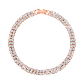 Weißes Zirkonia Armband, ca. 20 cm, roséfarben