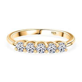 LUXURIANT DIAMOND - Lab Grown Diamant SI-GH Ring 925 Silber 750 Gelbgold Vermeil (Größe 17.00) ca. 0,50 ct