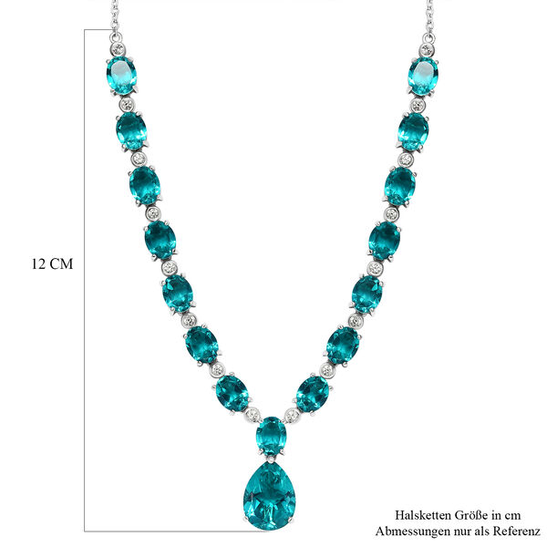 Capri-Blau Triplett Quarz-Halskette in 925 Silber image number 6