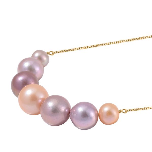 Mehrfarbige Edison Perle Halskette, 50 cm image number 3